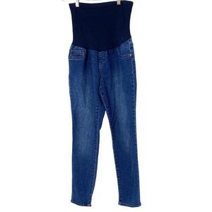 Womens Maternity Indigo Blue Jegging Jeans Sz L 3931 Skinny Secret Fit GUC